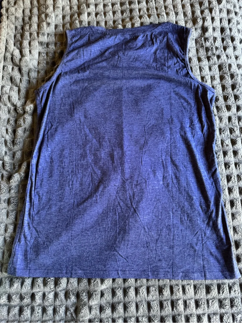 ❤️ 2/$20 NWOT Feelin Willie Graphic Tank Blue with Teal White Print Large Nelson - Picture 3 of 3